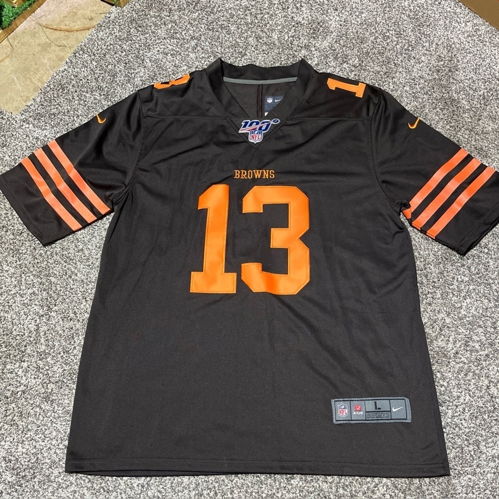 Nike NFL Players Cleveland Browns Odell Beckham Jr #13 Mens L Football Jersey